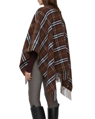 Treacle Check Wool & Cashmere Cape