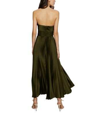 Ruched Bustier Pleated Dress