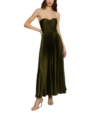 Ruched Bustier Pleated Dress