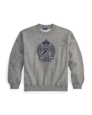 Ralph Lauren Embroidered Crest Fleece Crewneck | Bloomingdale's