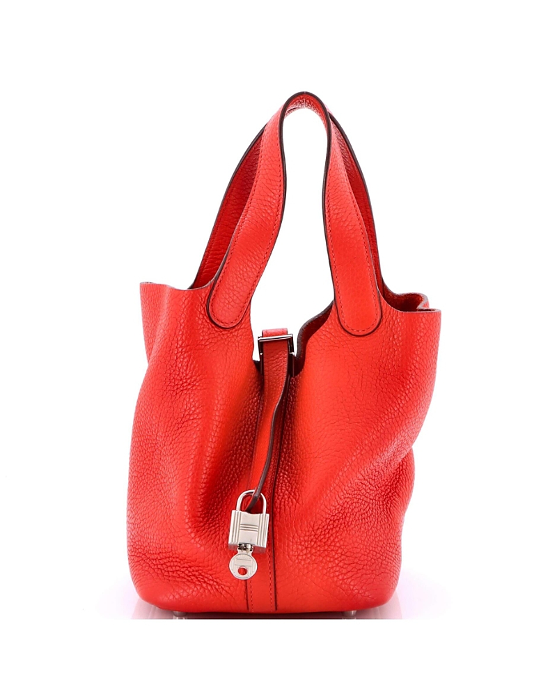 Pre-owned Pre-owned Hermes Hermes Pm Picotin Lock Bag Clemence In Red