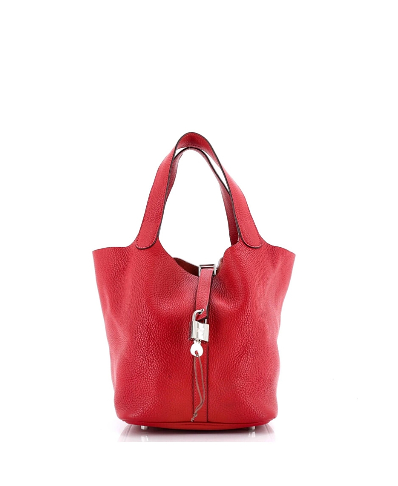 Pre-owned Pre-owned Hermes Hermes Mm Picotin Lock Bag Clemence In Red