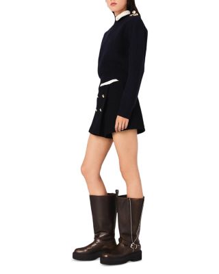 Tweed Shorts with Contrast Band