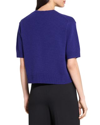 Cashmere Cropped Short Sleeve Sweater