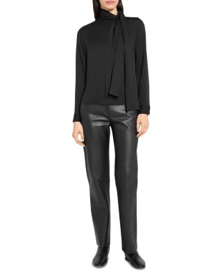 Side Tie Neck Silk Blouse