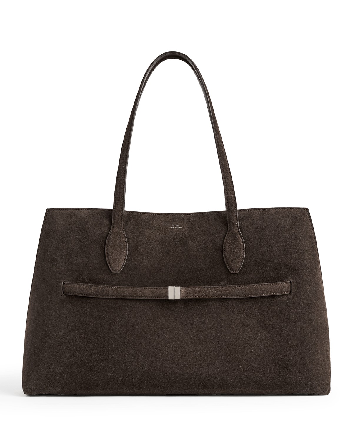 Large Suede Lounge Tote in Dark Brown