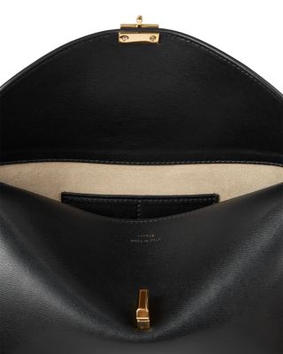 T-Lock Smooth-Leather Convertible Clutch in Black