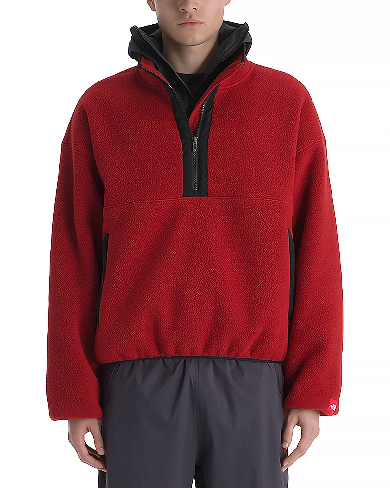 The North Face Red Box Half Zip Fleece Jacket In Red