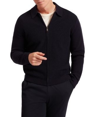 Fenrys Waffle Stitch Zip Sweater Jacket