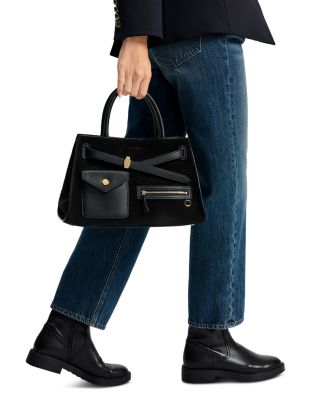 Cargo Medium Suede Leather Satchel 