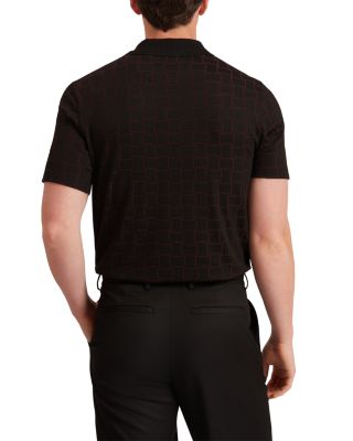 Eduard Short Sleeve Square Jacquard Polo