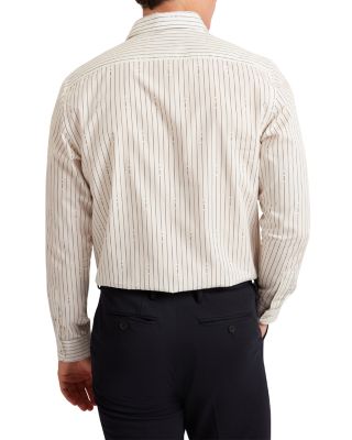 Hangent Regular Fit Branded Stripe Print Cotton Shirt