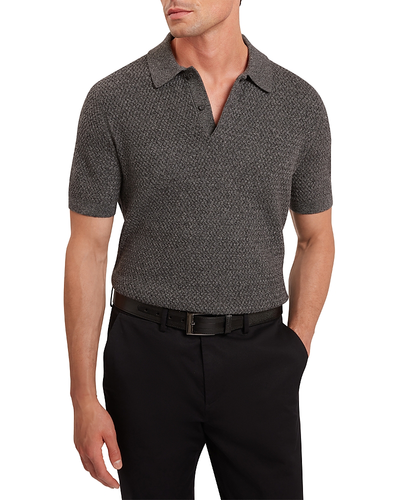 Ted Baker Janko Textured Knit Polo In Gray