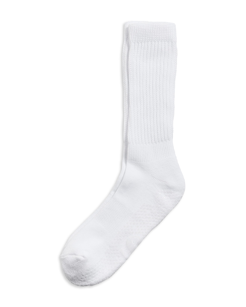 Stems Scrunch Grip Crew Socks In White