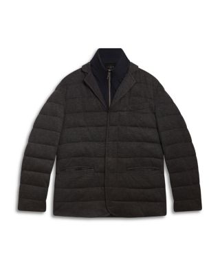 Gerome Fine Knit Quilted Blazer with Mock Neck Liner