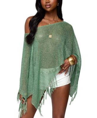 Edikted - Sequin Fringe Knit Poncho