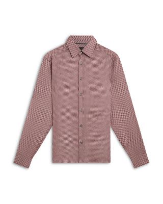 Jozef Slim Fit Mini Geo Print Cotton Shirt