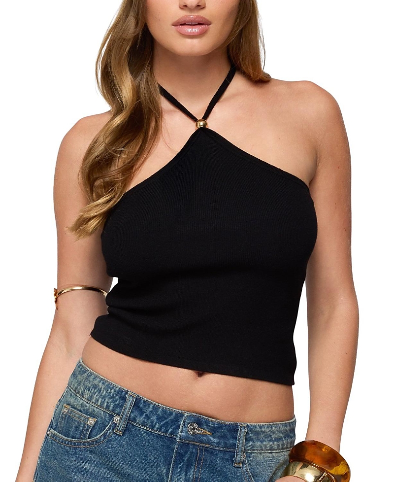 Edikted Hollis Knit Halter Top In Black