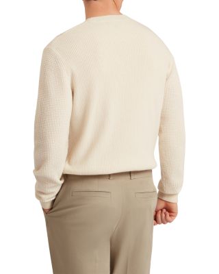 Clacx Long Sleeve Waffle Stitch Crew