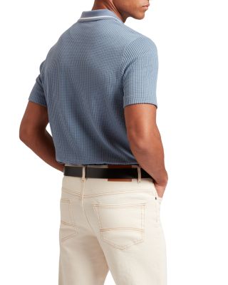 Bronize Rib Texture Zip Polo