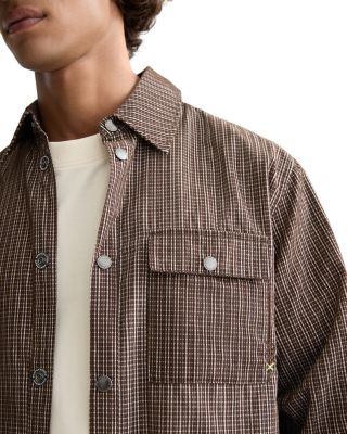 Relaxed Fit Micro Check Structured Shirt