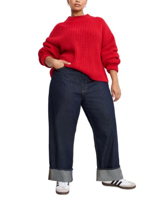 Good Standard Baggy Cuffed Jeans in Indigo1006