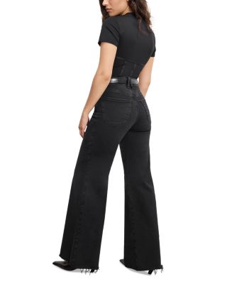 Soft Tech Good Petite Palazzo Jeans in Black391