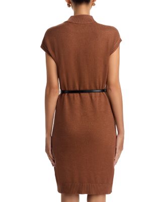 Belted Mock Neck Dress