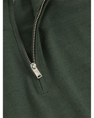 Blackhall Long Sleeved Half Zip Funnel Neck Merino Wool Sweater