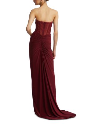 Lace Jersey Floor Sweeping Gown