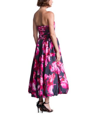 Helena Floral Bubble Hem Midi Dress