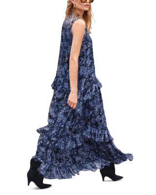 Metallic Paisley Maxi Boho Dress - Exclusive