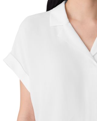 Silk Notched Collar Top