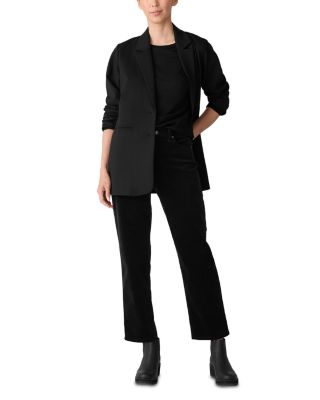 Corduroy High Rise Ankle Jeans in Black