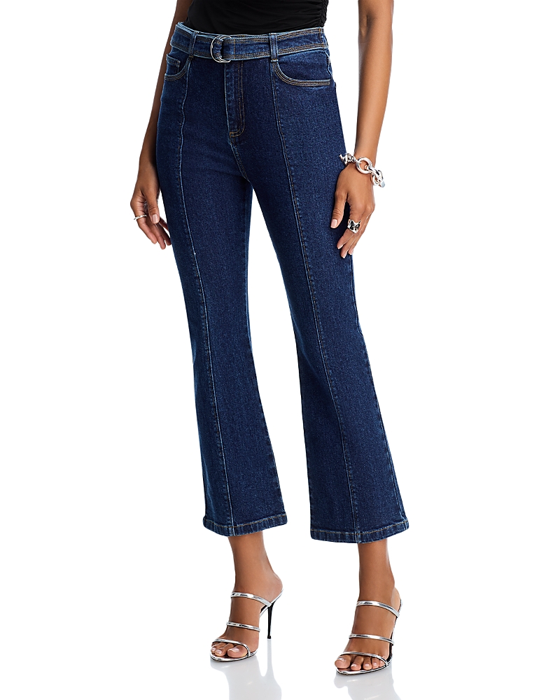 Cinq À Sept Cinq A Sept Madi High Rise Belted Ankle Jeans In Fontaine In Blue