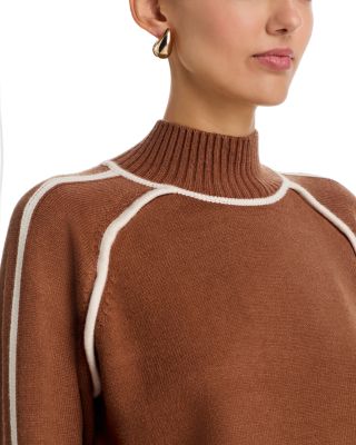 Mock Contrast Piping Sweater