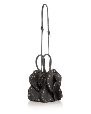 Flower Stud Leather Shoulder Bag