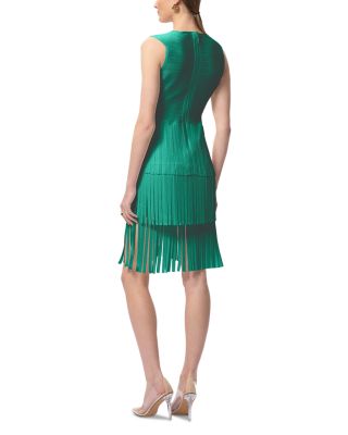 V Neck Gracie Midi Fringed Dress