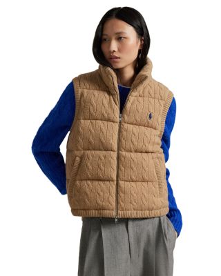 Cable Knit Puffer Vest