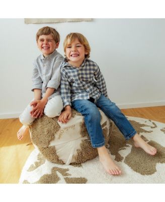 Pouf World Map Rugcycled