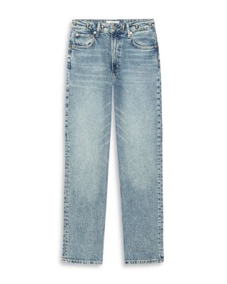 Topanga High Rise Studded Waist Straight Jeans in Desert Sky