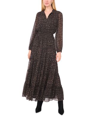 Tie Neck Tiered Maxi Dress