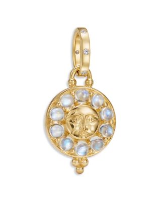 18K Yellow Gold FJ Moonstone &amp; Diamond Selena Luna Pendant