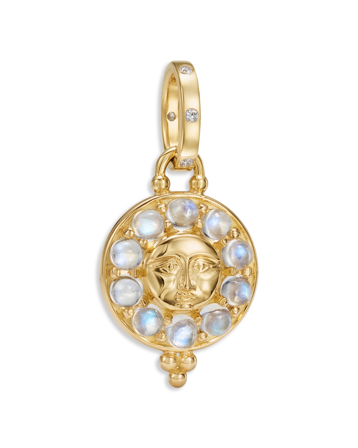 18K Yellow Gold FJ Moonstone & Diamond Selena Luna Pendant