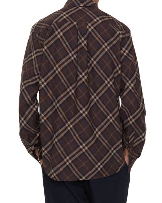 Check Cotton Flannel Relaxed Fit Long Sleeve Shirt