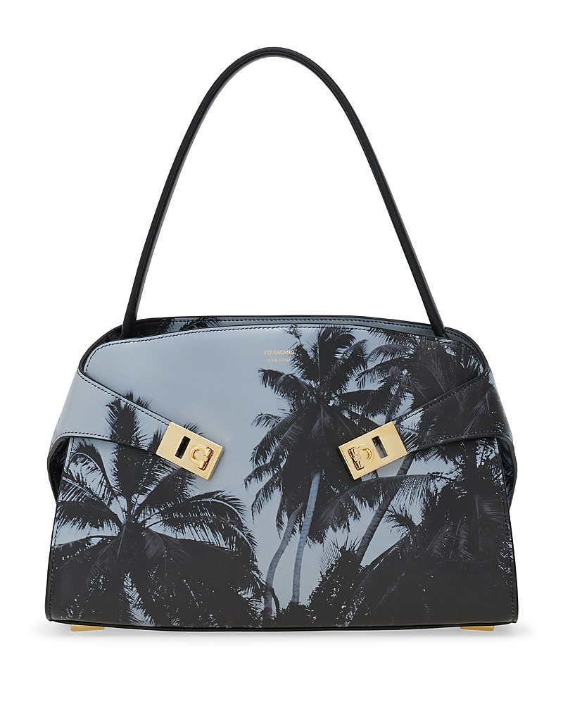 Ferragamo Hug Leather Shoulder Bag In White