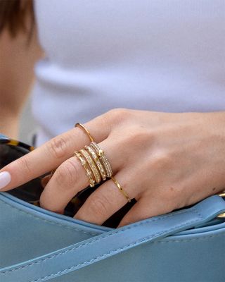 Rosaire Pav&eacute; Multi Row Ring 