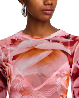 Paola Round Neck Mesh Dress