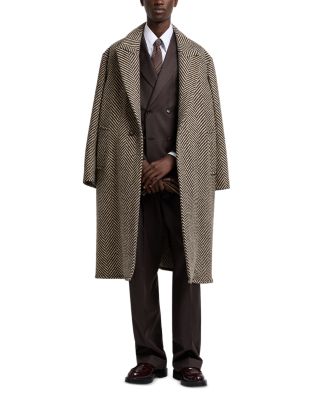 Oversized Tweed Chevron Coat