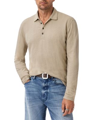 Jalen Jacquard Long Sleeve Polo Shirt
